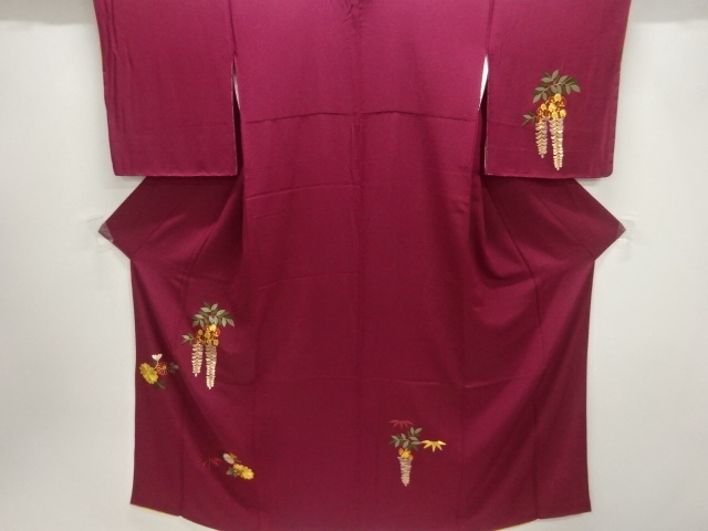 JAPANESE KIMONO / HOMONGI / EMBROIDERY / WISTERIA